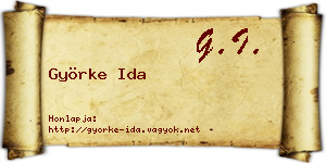 Györke Ida névjegykártya